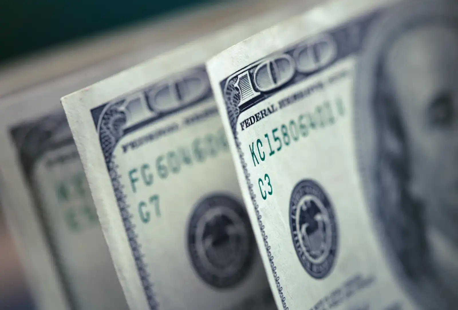 Close up of united states currency.